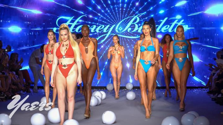 Honey Birdette Swimwear Fashion Show Miami Swim Week 2021 Paraiso Miami Beach 4K-神兽街拍