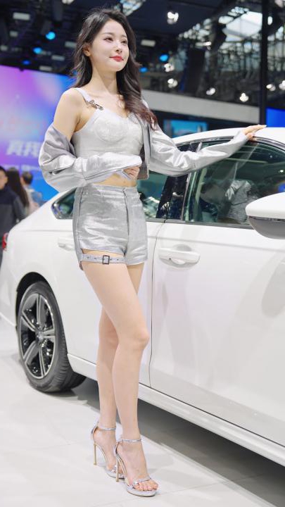 4K 2023廣州車展 레이싱모델 Racing Model Beautiful Girl 車模抖音網紅隨拍 34-神兽街拍