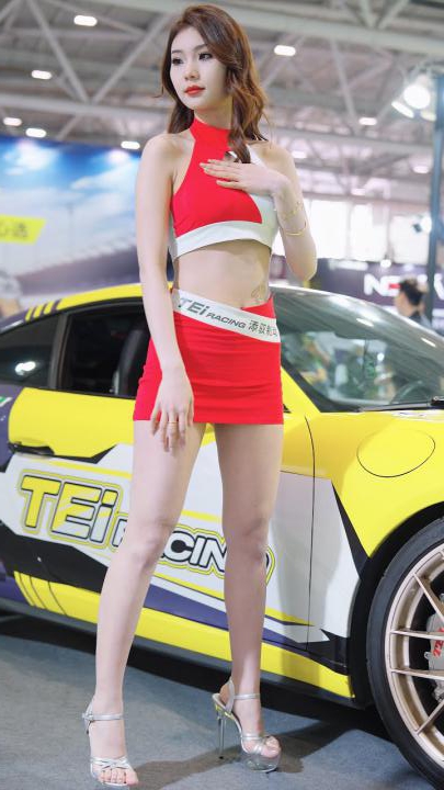 4K 2024深圳改裝車展 Auto Salon 레이싱모델 Racing Model #张艺轩 LOOKBOOK 룩북 73-神兽街拍